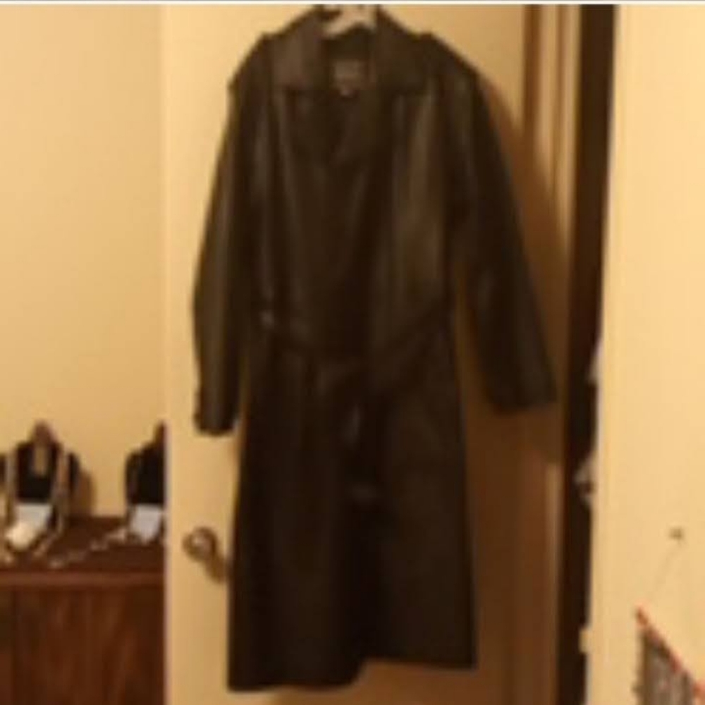 Gianni Velente Italian Black Leather  Coat